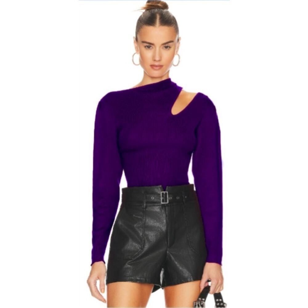 New BCBGeneration Cutout Sweater in Blackberry Purple Size S